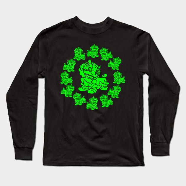 Green Dragons Dancing Long Sleeve T-Shirt by Nuletto